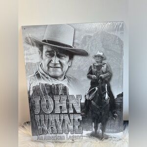 John Wayne Black and White tin Art